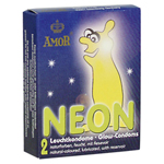 AMOR Neon Glow in the Dark Condooms - 2 stuks